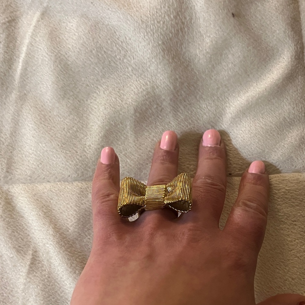 Kate Spade Gold Textured Bow Ring - Picture 6 of 6